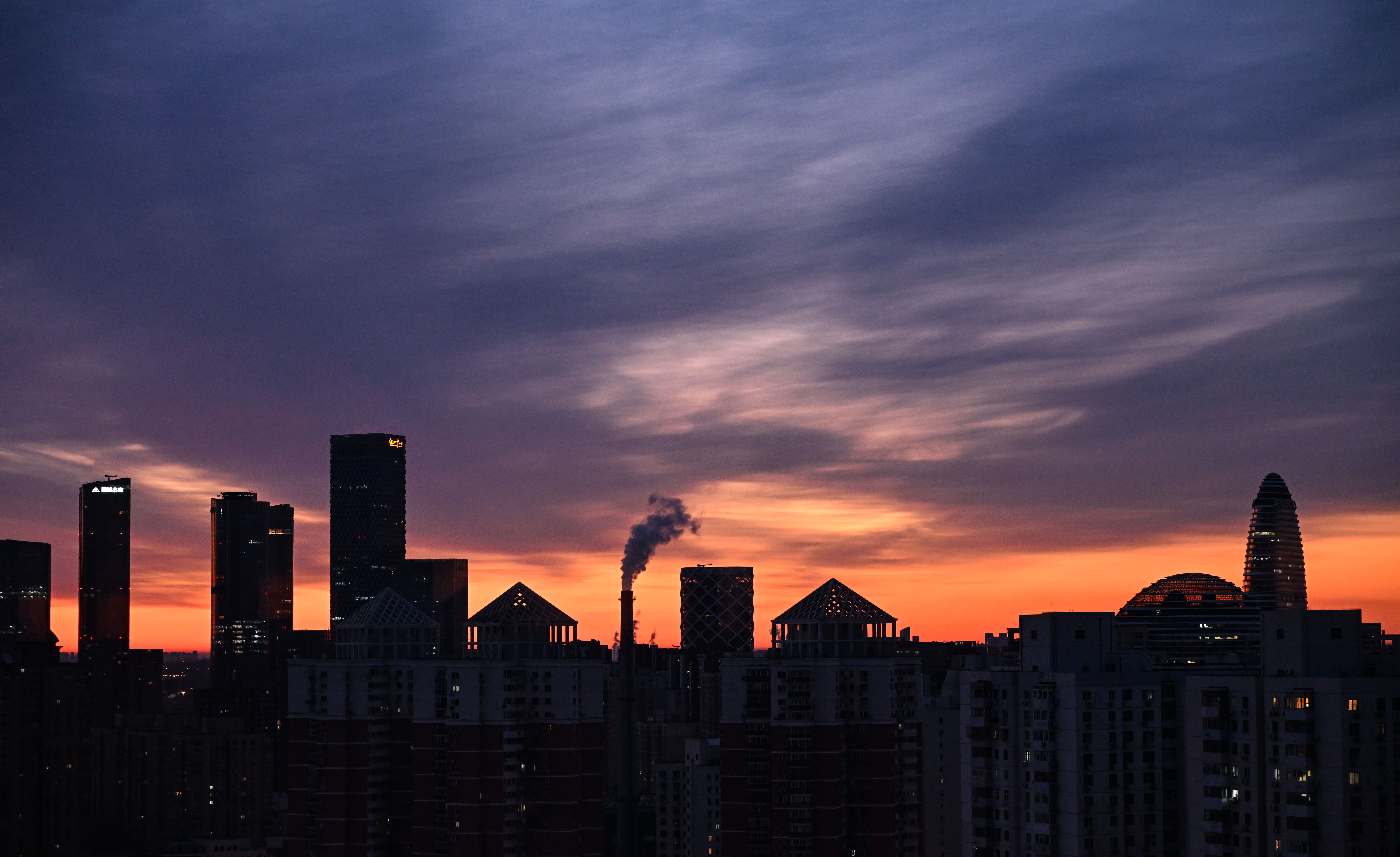 望京冬日的清晨